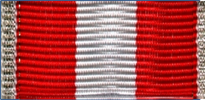 302-BS-si - Bandschnalle rot-weiß - Silber (ohne Auflage)