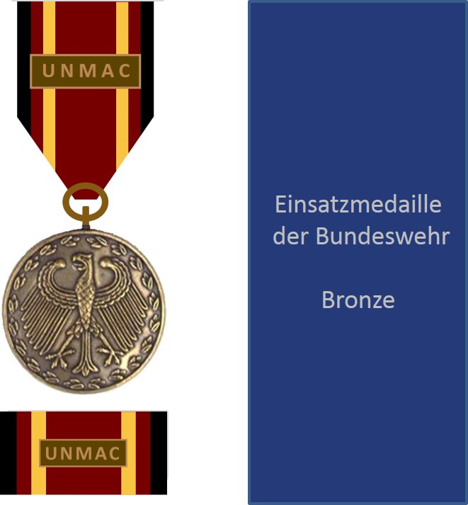 Bundeswehr-Einsatzmedaille UNMAC - Set Bronze