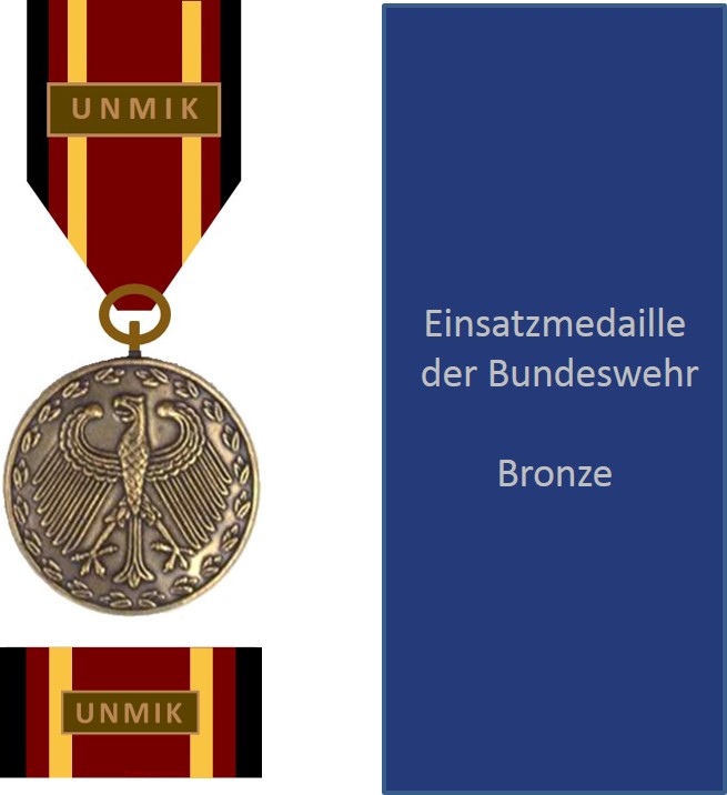 Bundeswehr-Einsatzmedaille UNMIK - Set Bronze