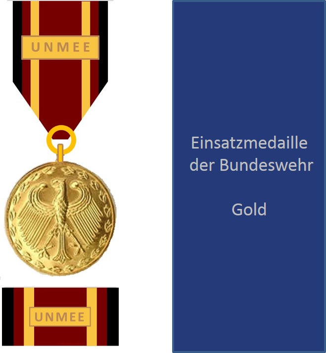 Bundeswehr-Einsatzmedaille UNMEE - Set Gold