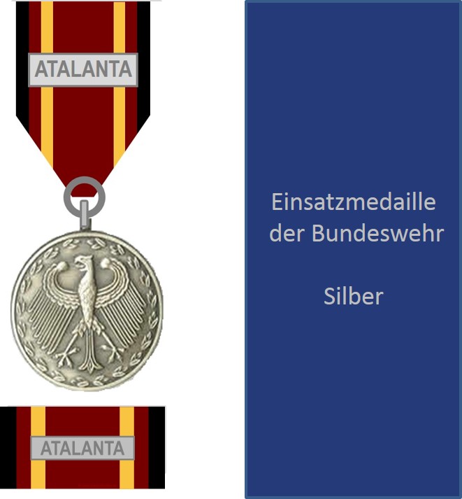 Bundeswehr-Einsatzmedaille ATALANTA - Set Silber