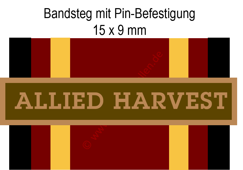 Bundeswehr-Einsatzmedaille - Bandsteg für Allied Harvest - Bronze