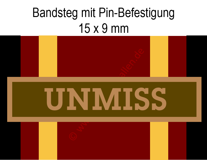 Bundeswehr-Einsatzmedaille - Bandsteg für UNMISS - Bronze