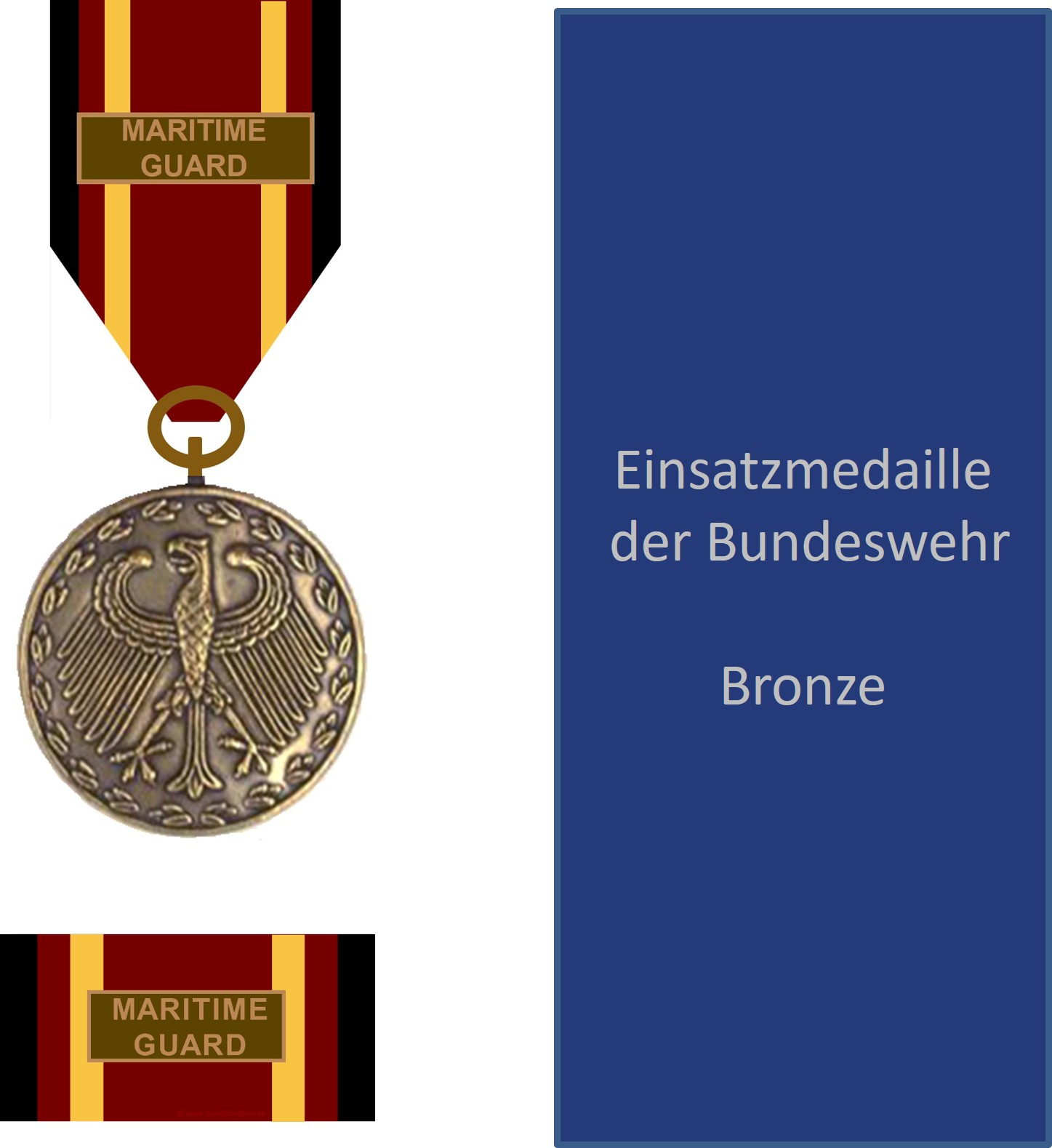Bundeswehr-Einsatzmedaille MARITIME GUARD - Set Bronze