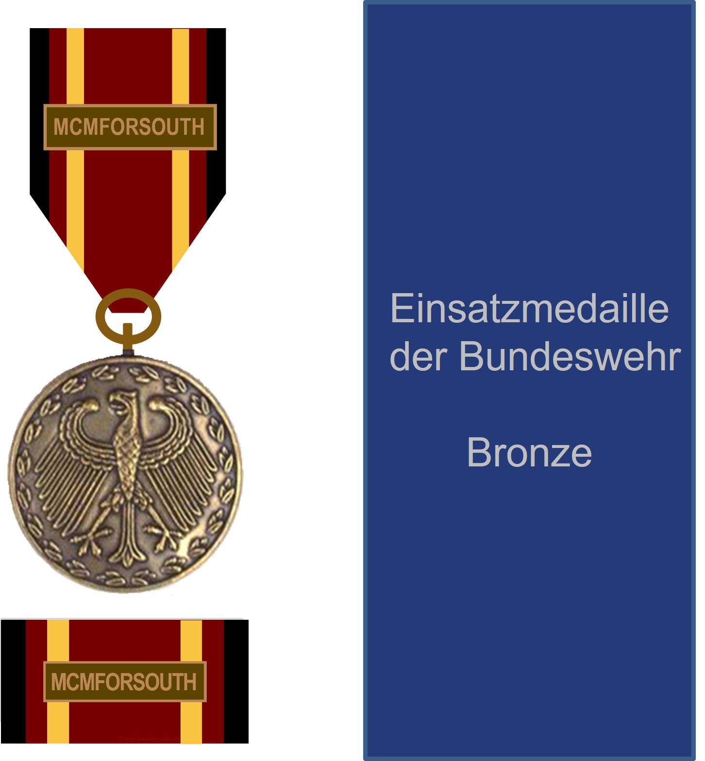 Bundeswehr-Einsatzmedaille MCMFORSOUTH (Bronze) - Medaillen-Set Bronze