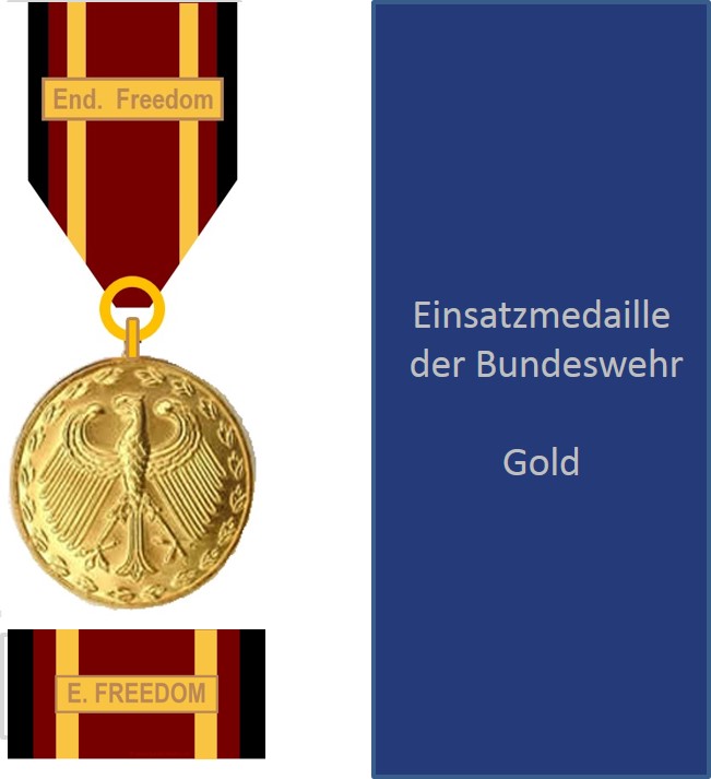 Bundeswehr Einsatzmedaille Enduring Freedom  - Medaillen-Set Gold