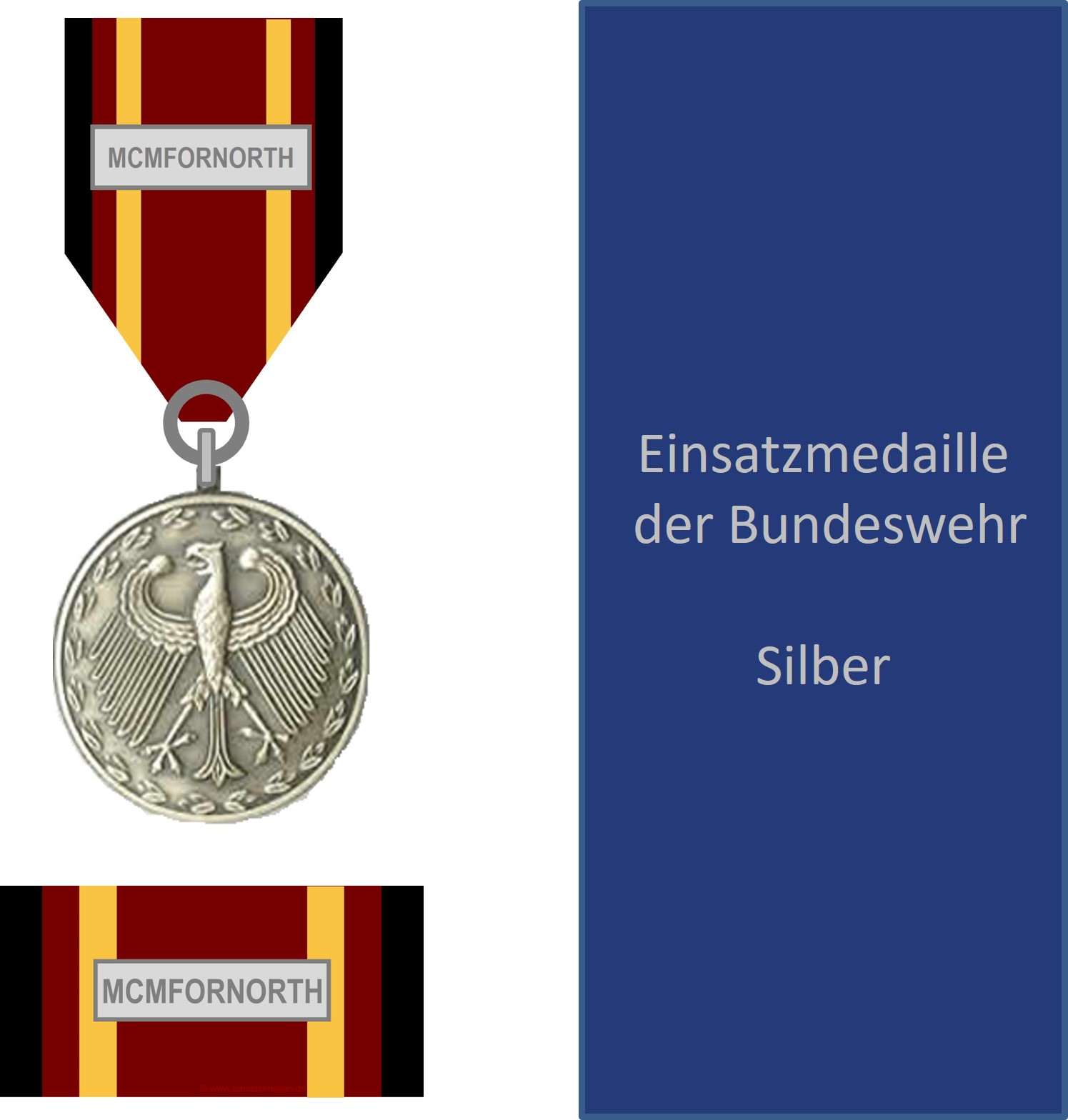 Bundeswehr-Einsatzmedaille MCMFORNORTH - Set (Alt-)Silber