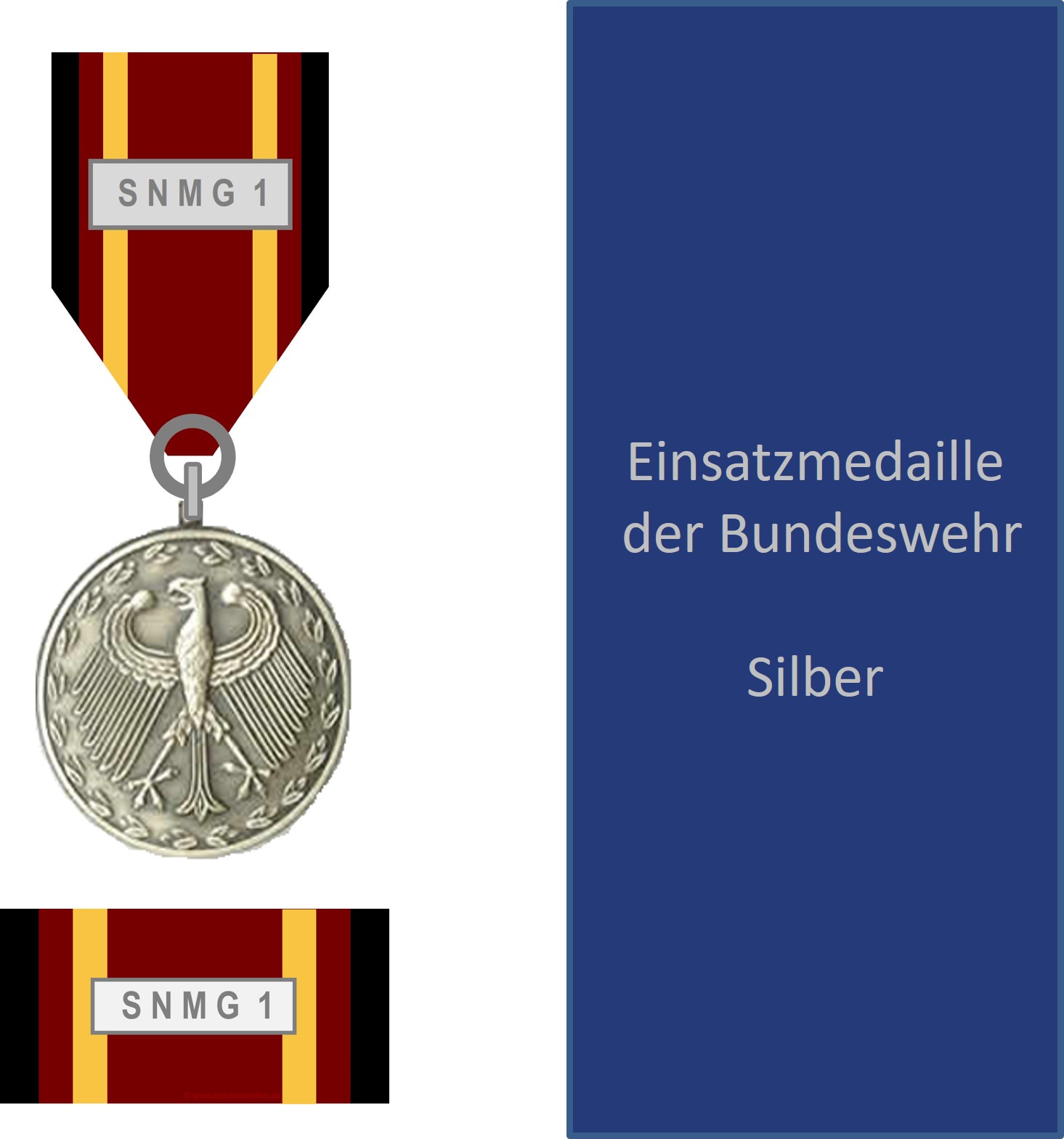 Bundeswehr-Einsatzmedaille SNMG 1 - Set (Alt-)Silber