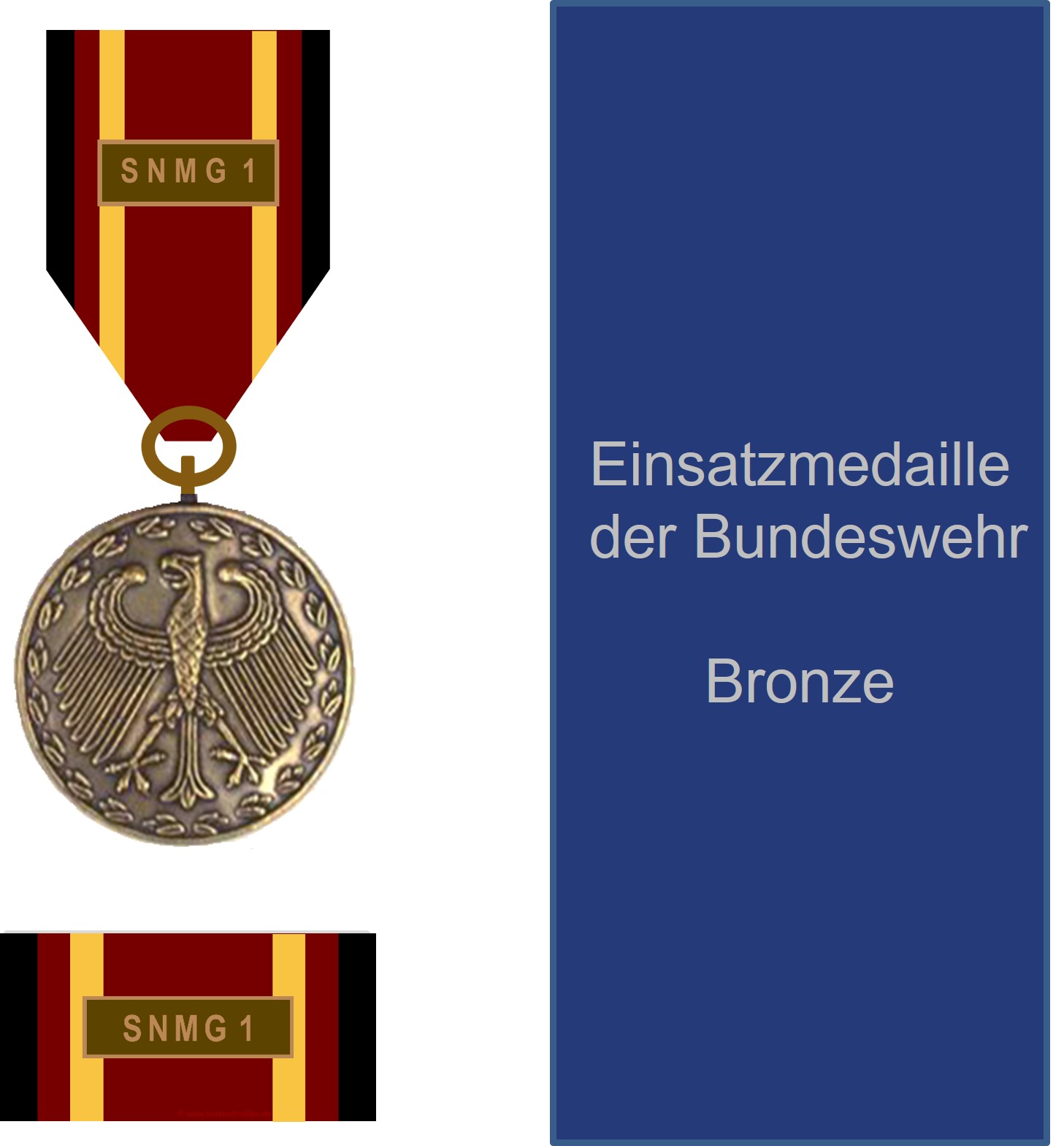 Bundeswehr-Einsatzmedaille SNMG 1 - Set Bronze