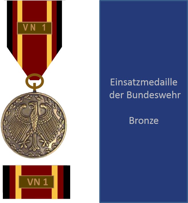 Bundeswehr-Einsatzmedaille VN 1 - Set Bronze