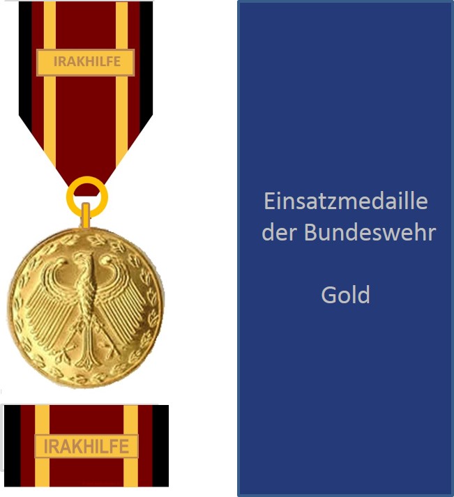 Bundeswehr-Einsatzmedaille IRAKHILFE - Set Gold