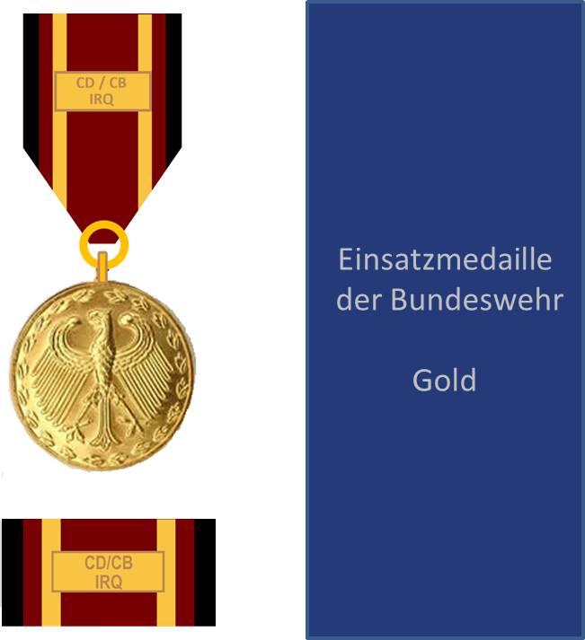 Bundeswehr-Einsatzmedaille CD/CB IRQ - Set Gold