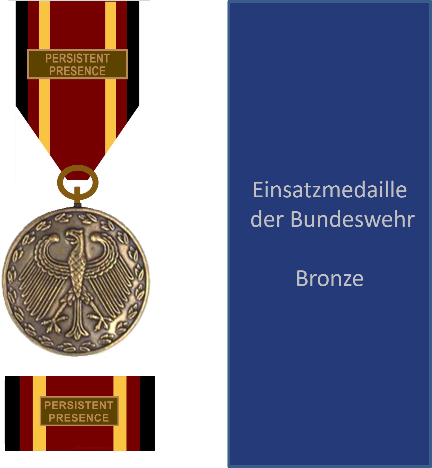 Bundeswehr-Einsatzmedaille PERSISTENT PRESENCE - Set Bronze