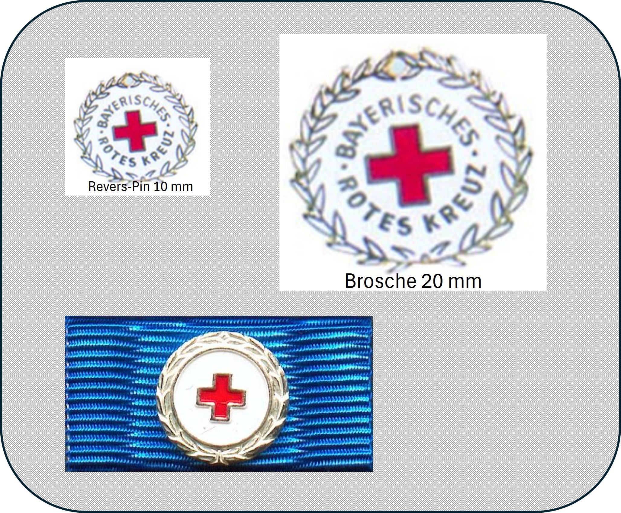 DRK-/BRK-Zeitauszeichnung Silber als Set (Bandschnalle, Pin, Brosche)