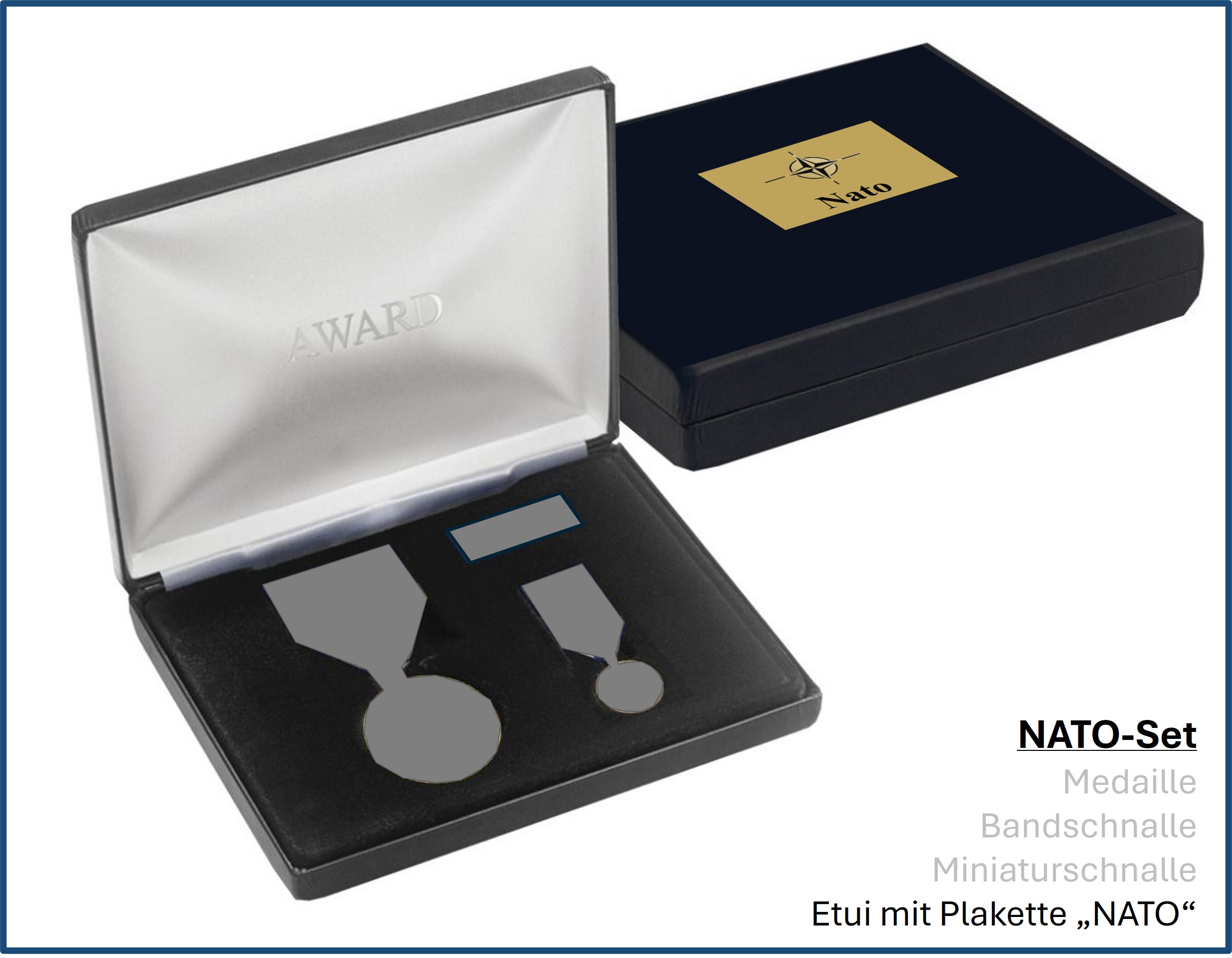 Schmuck-Etui für NATO-Medaille (Medaille, Bandschnalle, MS16) - ISAF