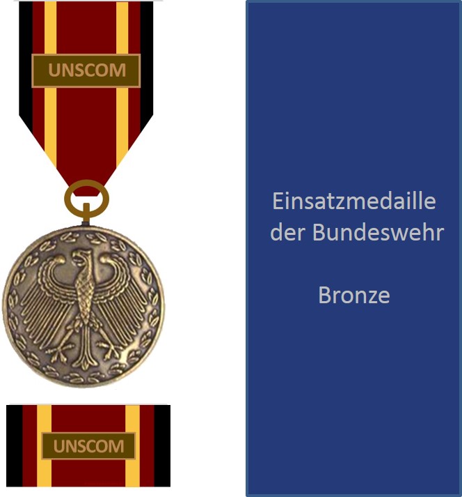 Bundeswehr-Einsatzmedaille UNSCOM - Set Bronze