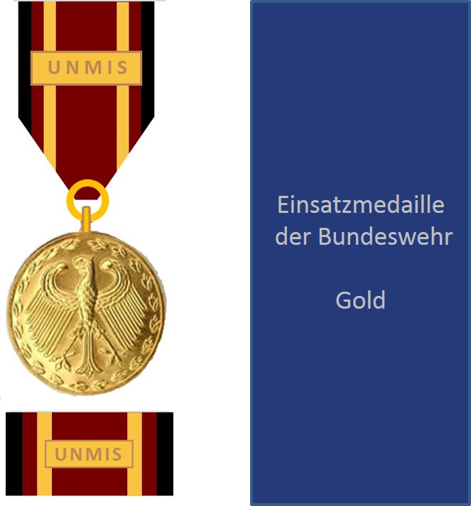 Bundeswehr-Einsatzmedaille UNMIS - Set Gold