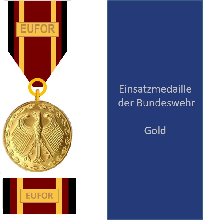 Bundeswehr-Einsatzmedaille EUFOR - Set Gold