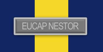 ESDP-Medaille EUCAP NESTOR-Bandschnalle HQ (Blau-Gelb) -