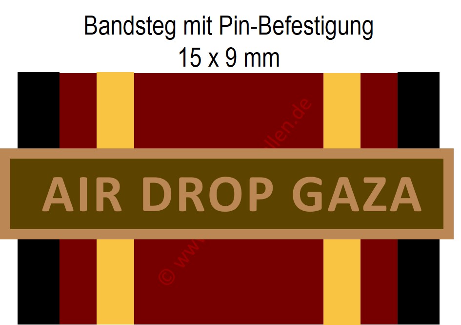 Bundeswehr-Einsatzmedaille - Bandsteg für Air Drop Gaza - Bandschnalle Bronze