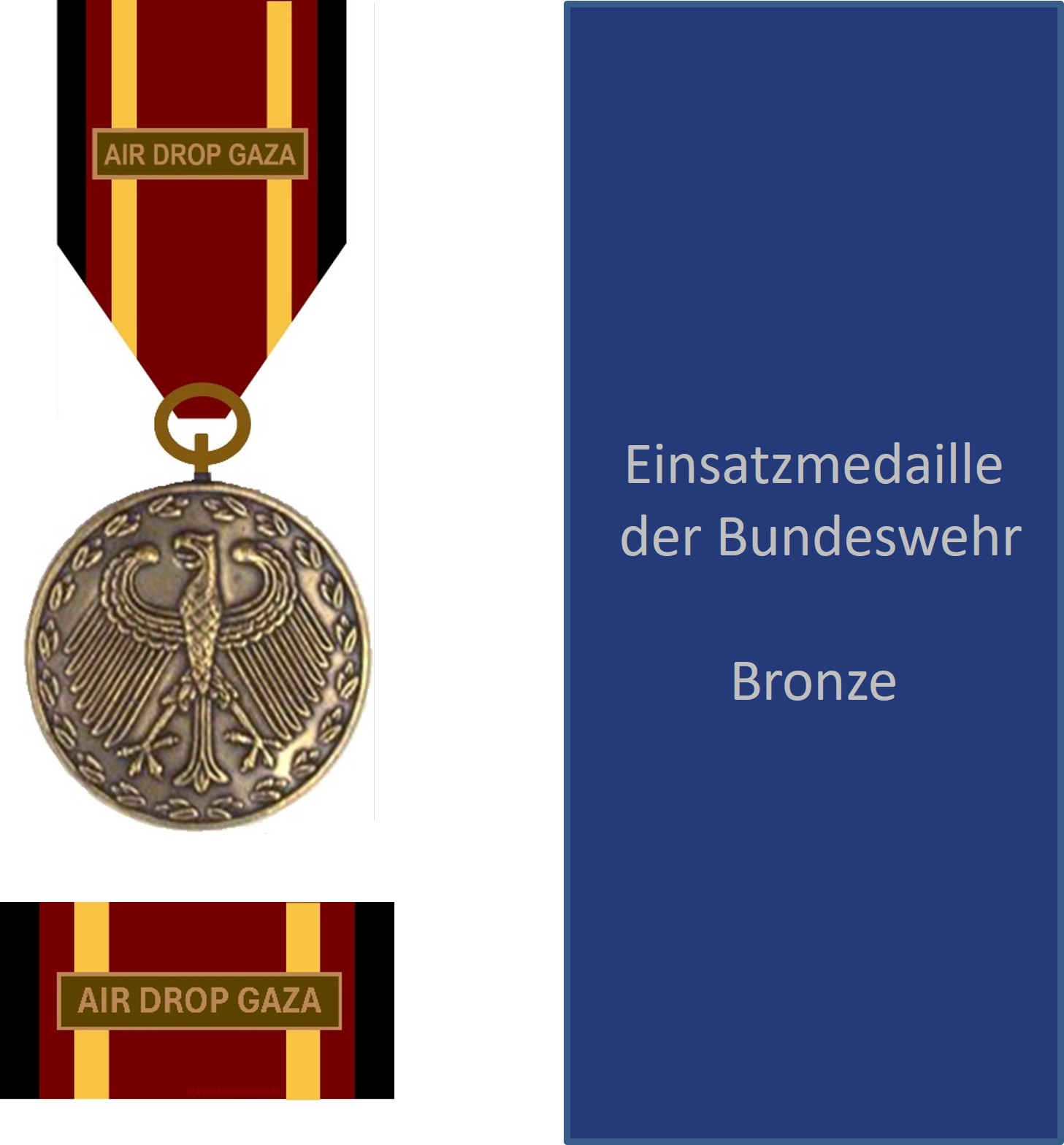 Bundeswehr-Einsatzmedaille Air Drop Gaza - Set Bronze
