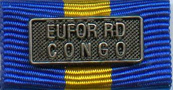 ESDP-Einsatzmedaille - EUFOR RD Congo - HQ / blau-gelb