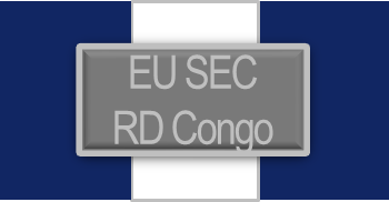 ESDP-Einsatzmedaille - EUSEC RD Congo (SUPPORT / blau-weiß) -Bandschnalle 25 x 13 mm