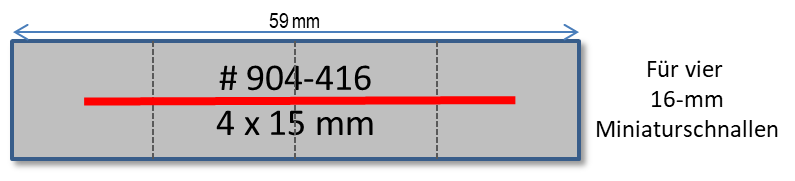 Miniaturschnallen-Trägerschiene 60 mm 4-teilig mit Sicherheitsnadel