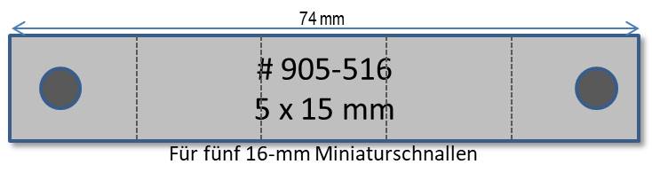 Miniaturschnallen-Trägerschiene 75 mm - 5-teilig mit Pin