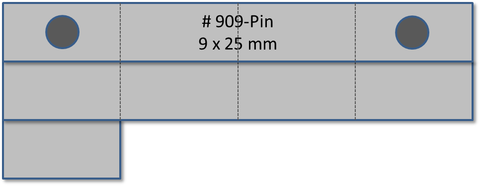 Bandschnallen-Trägerschiene, 9-teilig mit PIN (Stift und Klemmsicherung)