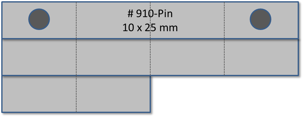 Bandschnallen-Trägerschiene, 10-teilig mit PIN (Stift und Klemmsicherung)