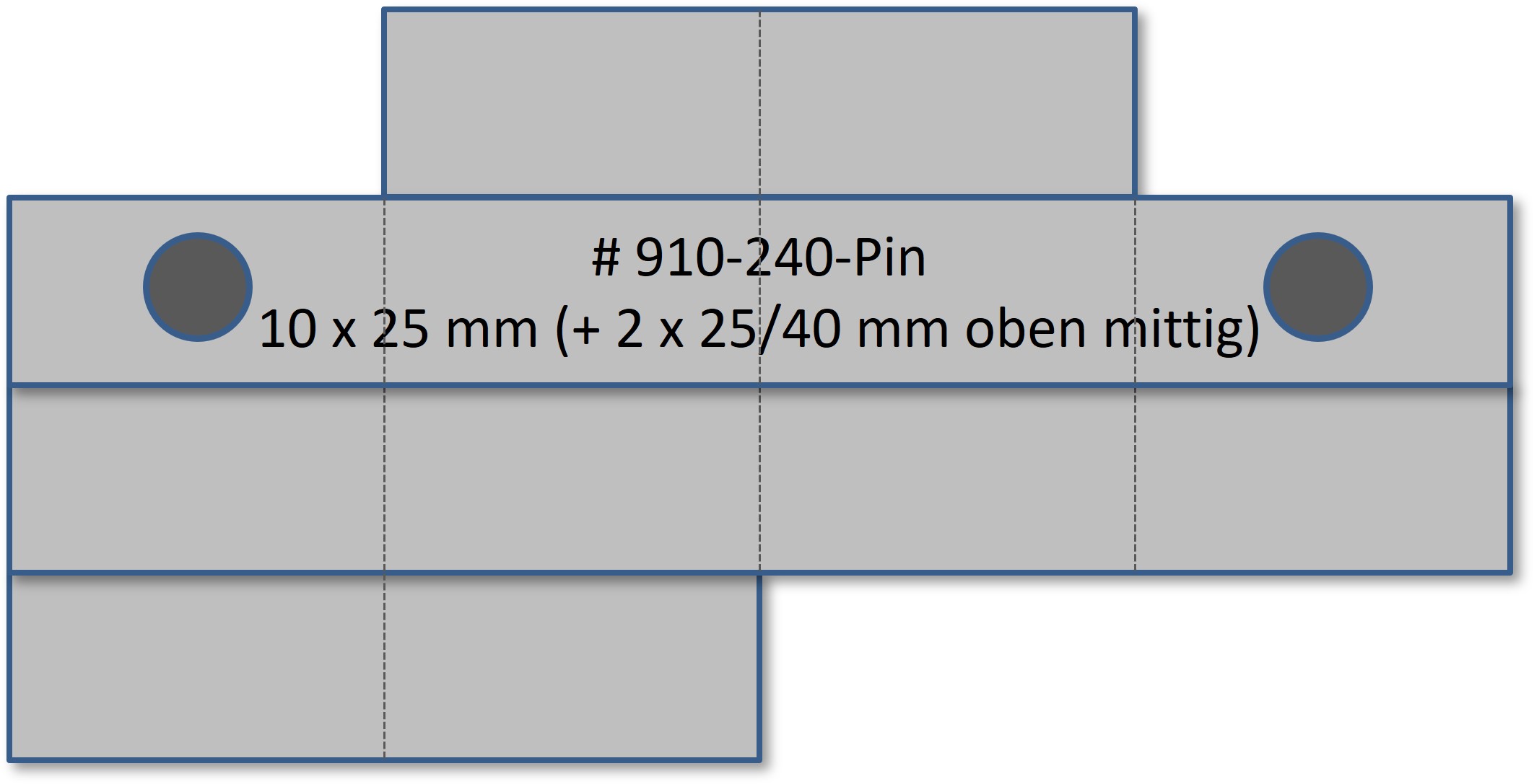 Bandschnallen-Trägerschiene, 12-teilig (10-teilig, + oben 2 x 25 mm mittig)