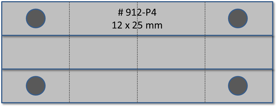 Bandschnallen-Trägerschiene, 12-teilig mit 4 x Pin-Befestigung (Reihe 1 und 3)