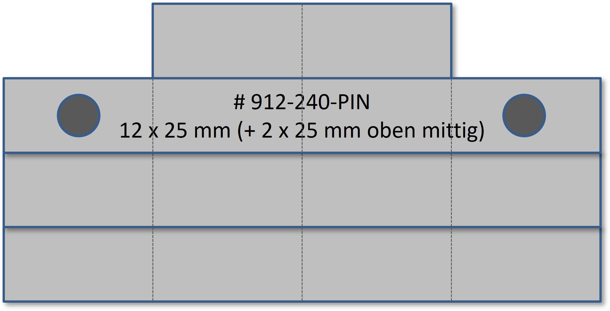 Bandschnallen-Trägerschiene, 14-teilig (12-teilig, + oben 2 x 25 mm mittig)