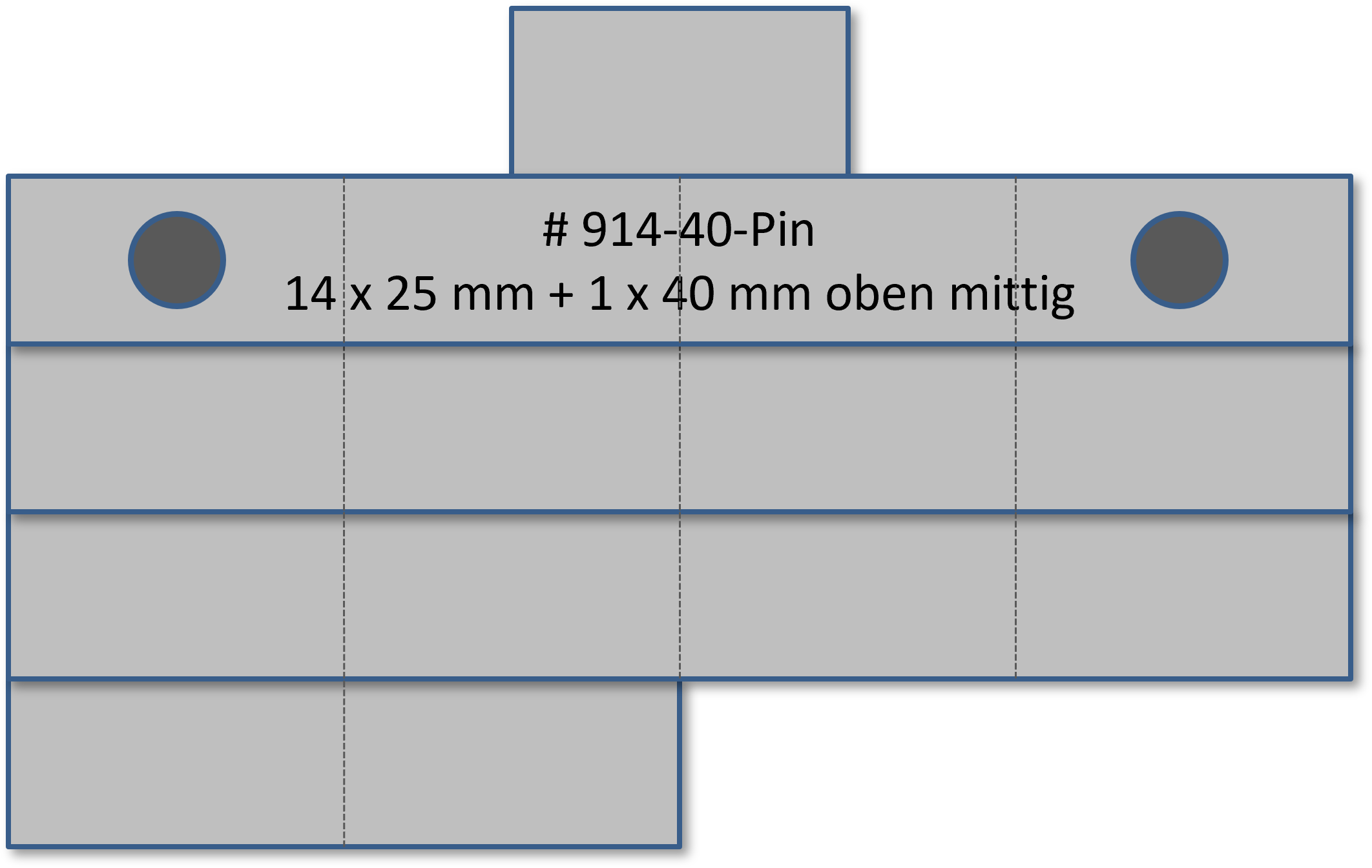 Bandschnallen-Trägerschiene, 15-teilig (14 x für Bandschnallen 25 mm und 1 x 40 oben mittig)