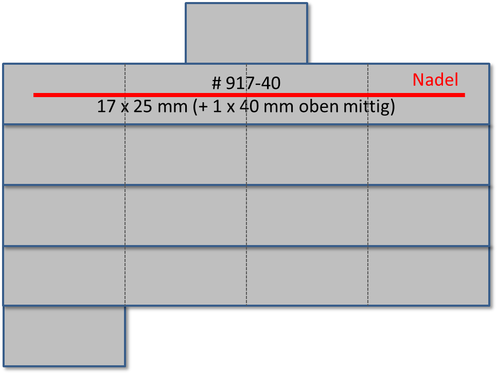 Bandschnallen-Trägerschiene, 18-Teilig (17-teilig + 1 x 40 mm) mit Sicherheitsnadel