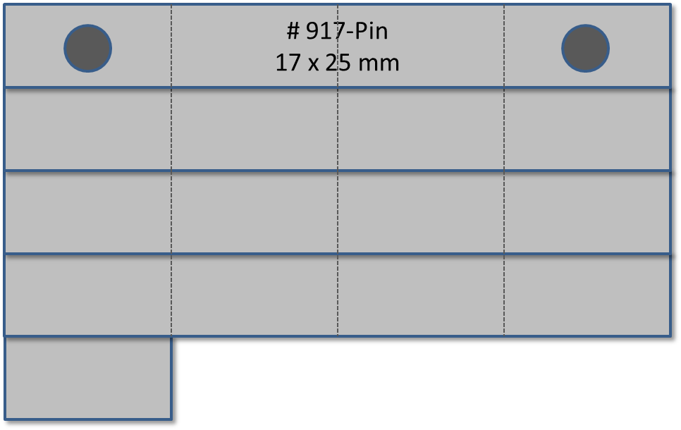 Bandschnallen-Trägerschiene, 17-teilig mit Pin-Befestigung (Stift und Klemmsicherung)