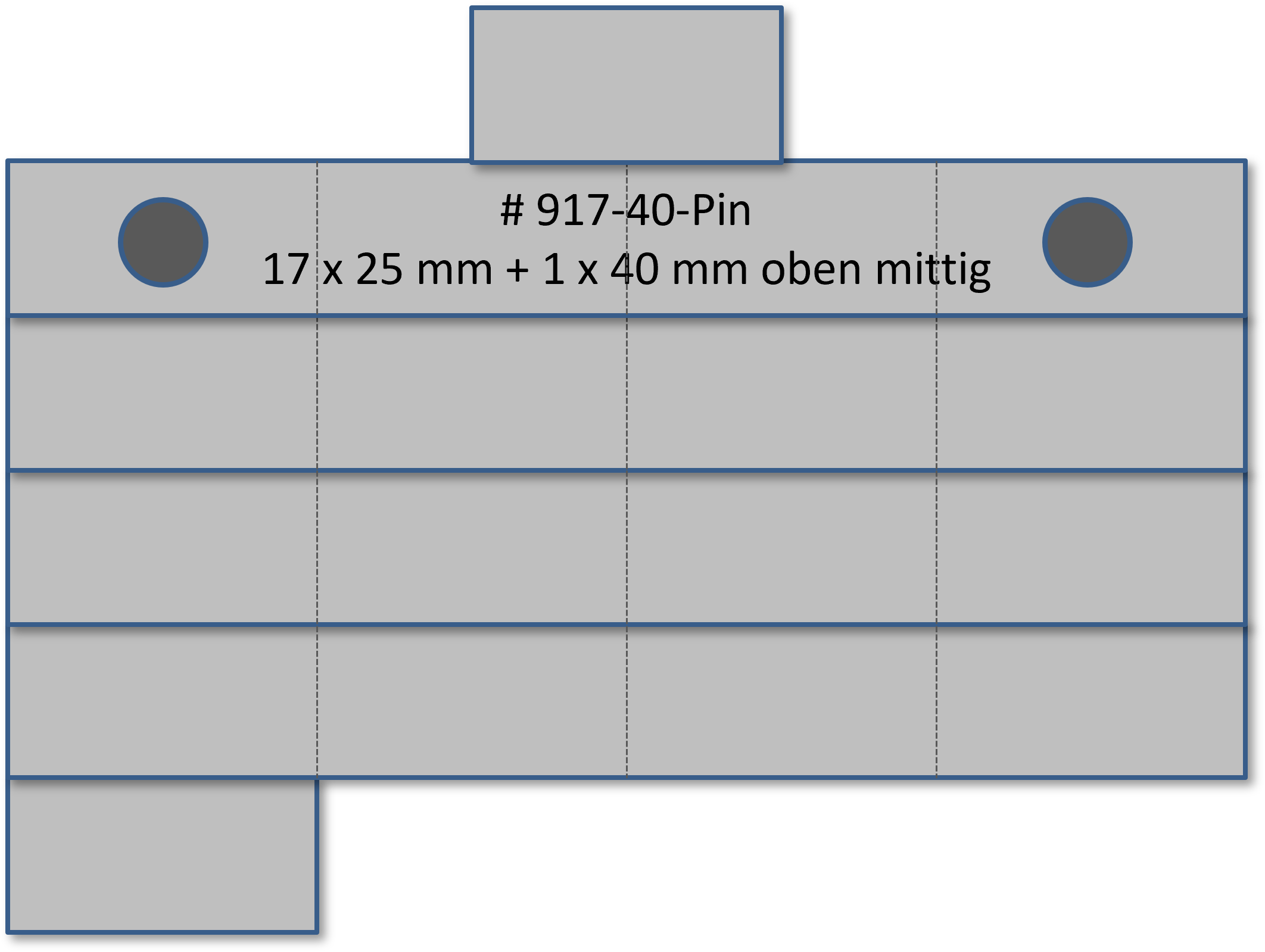 Bandschnallen-Trägerschiene, 18-Teilig (17-teilig + 1 x 40 mm) mit Stift und Klemmsicherung