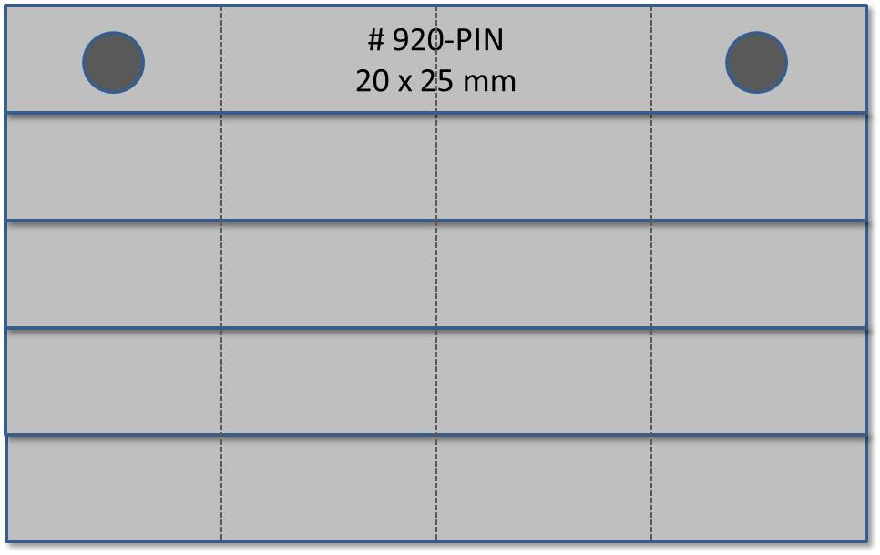 Bandschnallen-Trägerschiene, 20-teilig mit PIN-Befestigung (20 x 25 mm)