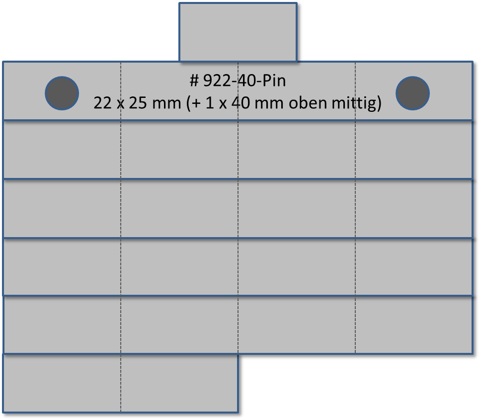 Bandschnallen-Trägerschiene 23-teiig (22 x 25 mm und 1 x 40 mm mittig) mit Sicherheitsnadel