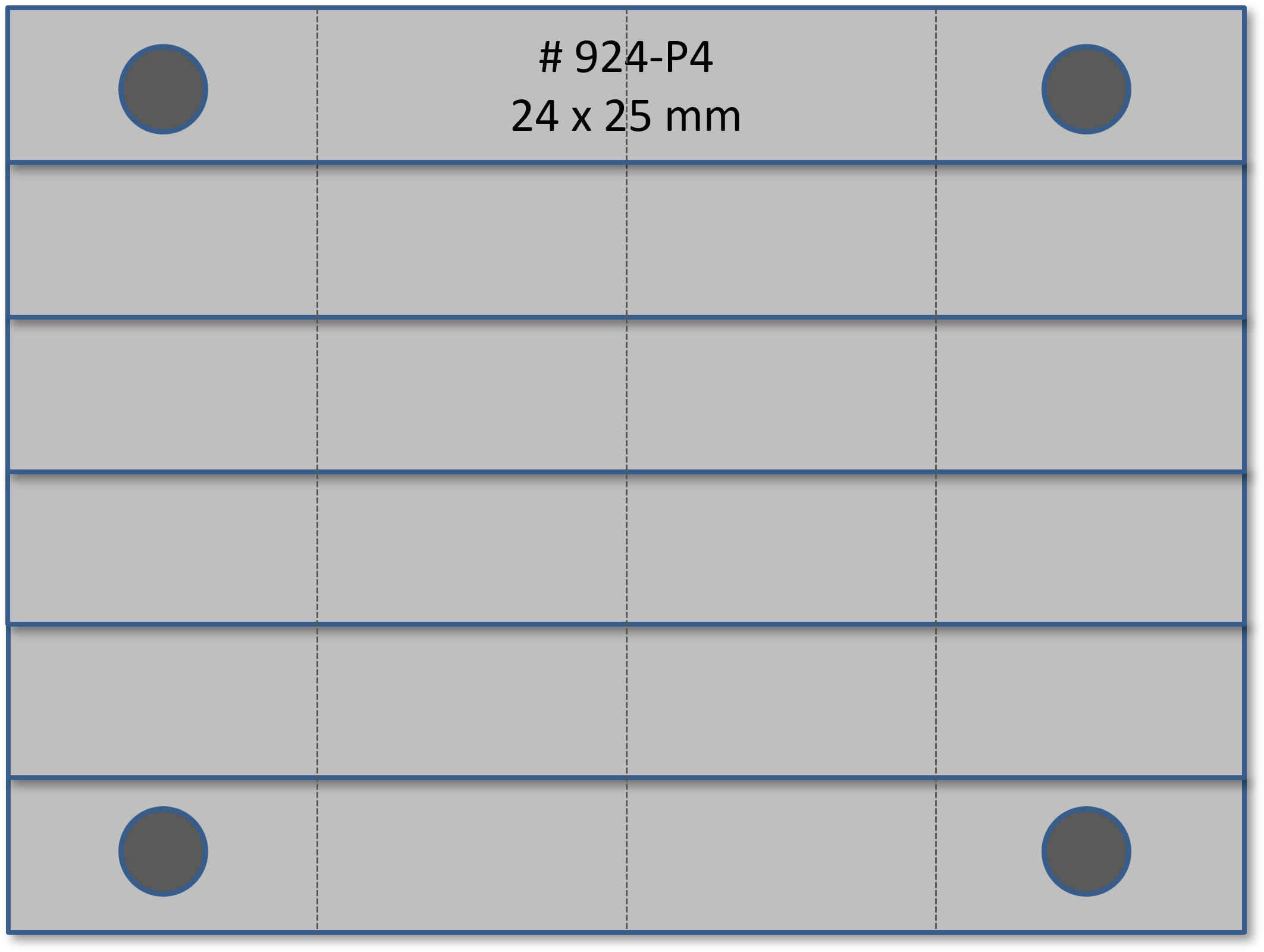 Bandschnallen-Trägerschiene, 24-teilig mit 4-Pin als Befestigung