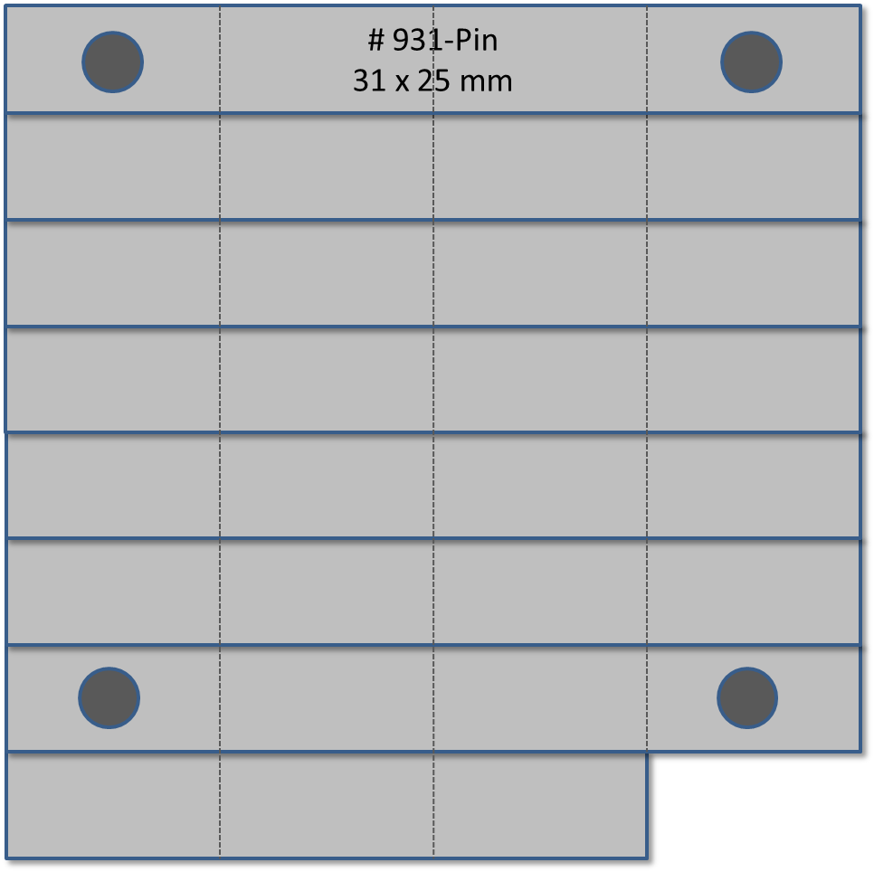 Bandschnallen-Trägerschiene, 31-teilig PIN mit 4 Pin (in Reihe 1 und 7)