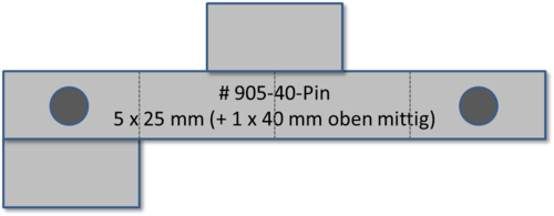 905-40-PIN - Träger 5-teilig + 1 x 40 mm
