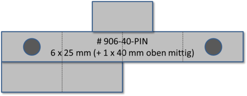 906-40-Pin - Träger 7-teilig (6 x 25mm + 1 x 40 mm oben mittig)