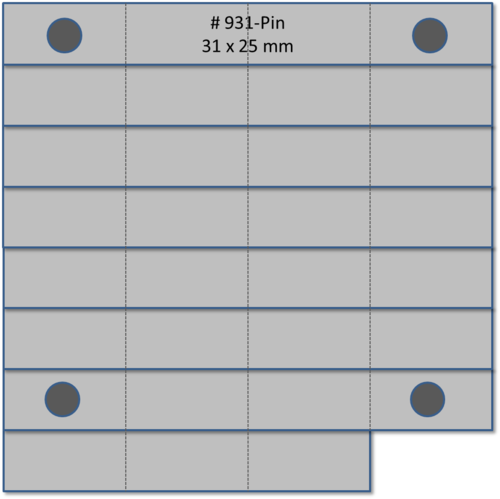 931-PIN - Trägerschiene - 31-teilig PIN